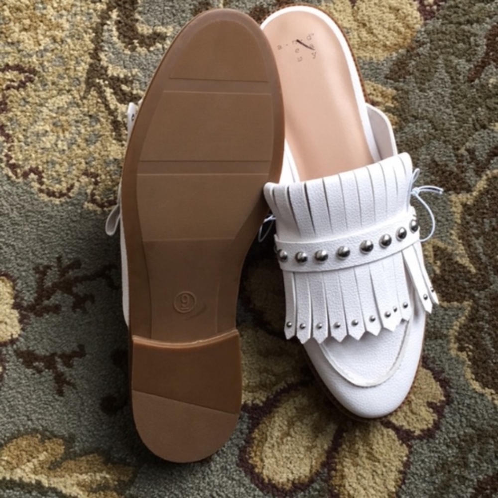 A New Day Karoline Backless Mules White New - Picture 2 of 5